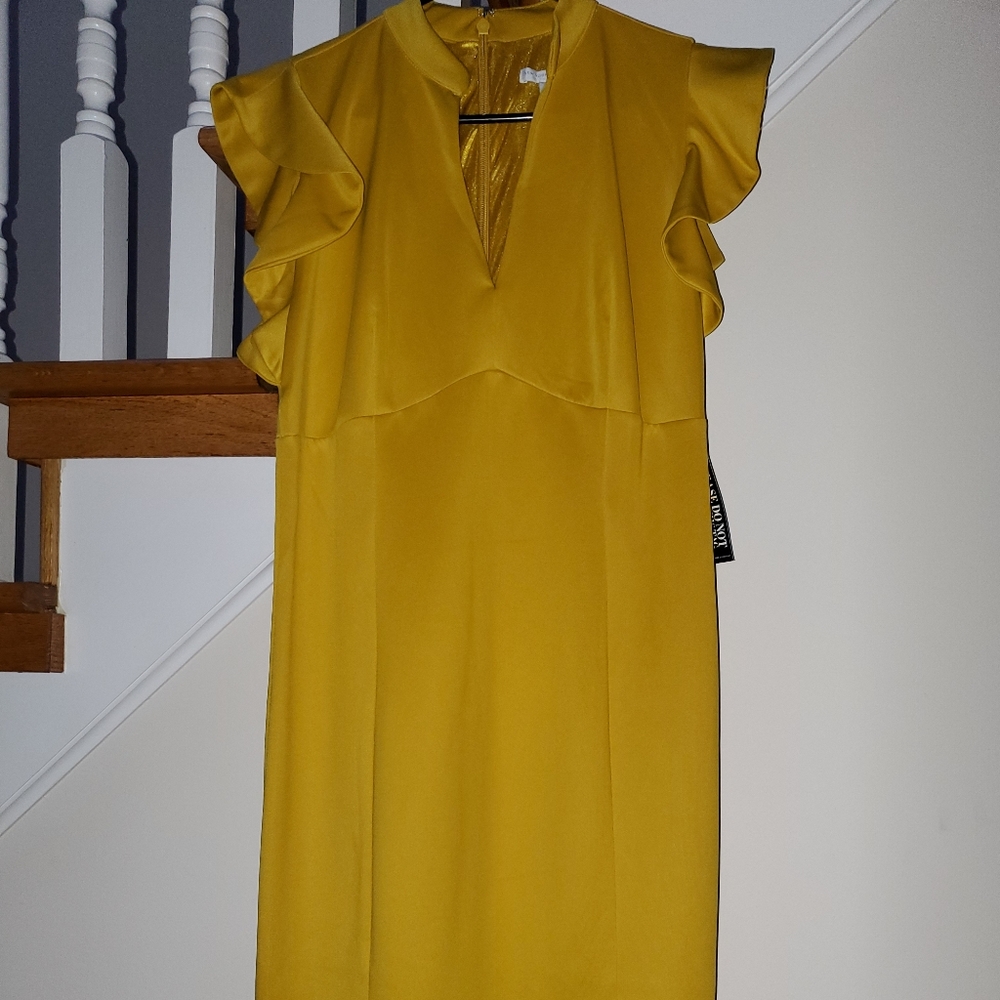 New York & Company yellow sheath dress